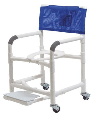 Lumex 22in PVC Shower Commode Chair with Sliding Footrest