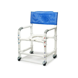 Lumex 26in PVC Bariatric Shower Commode Chair with Sliding Footrest