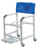 Lumex 26in PVC Bariatric Shower Commode Chair with Sliding Footrest