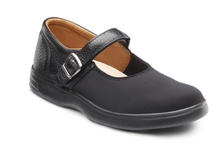 Dr. Comfort Women's Merry Jane Diabetic Shoes - Black Lycra