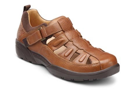 Dr. Comfort Men's Fisherman Diabetic Sandals - Chestnut