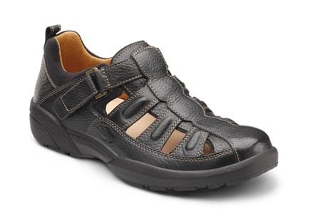 Dr. Comfort Men's Fisherman Diabetic Sandals - Black
