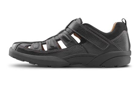Dr. Comfort Men's Fisherman Diabetic Sandals - Black