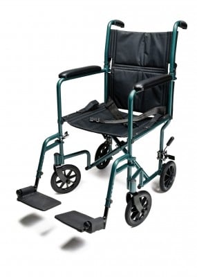 EJ789-1  Lightweight Aluminum Transport Chair, 17", Green