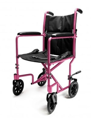 EJ791-1  Lightweight Aluminum Transport Chair, 19", Pink