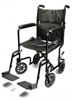 EJ785-1  Lightweight Aluminum Transport Chair, 17", Black