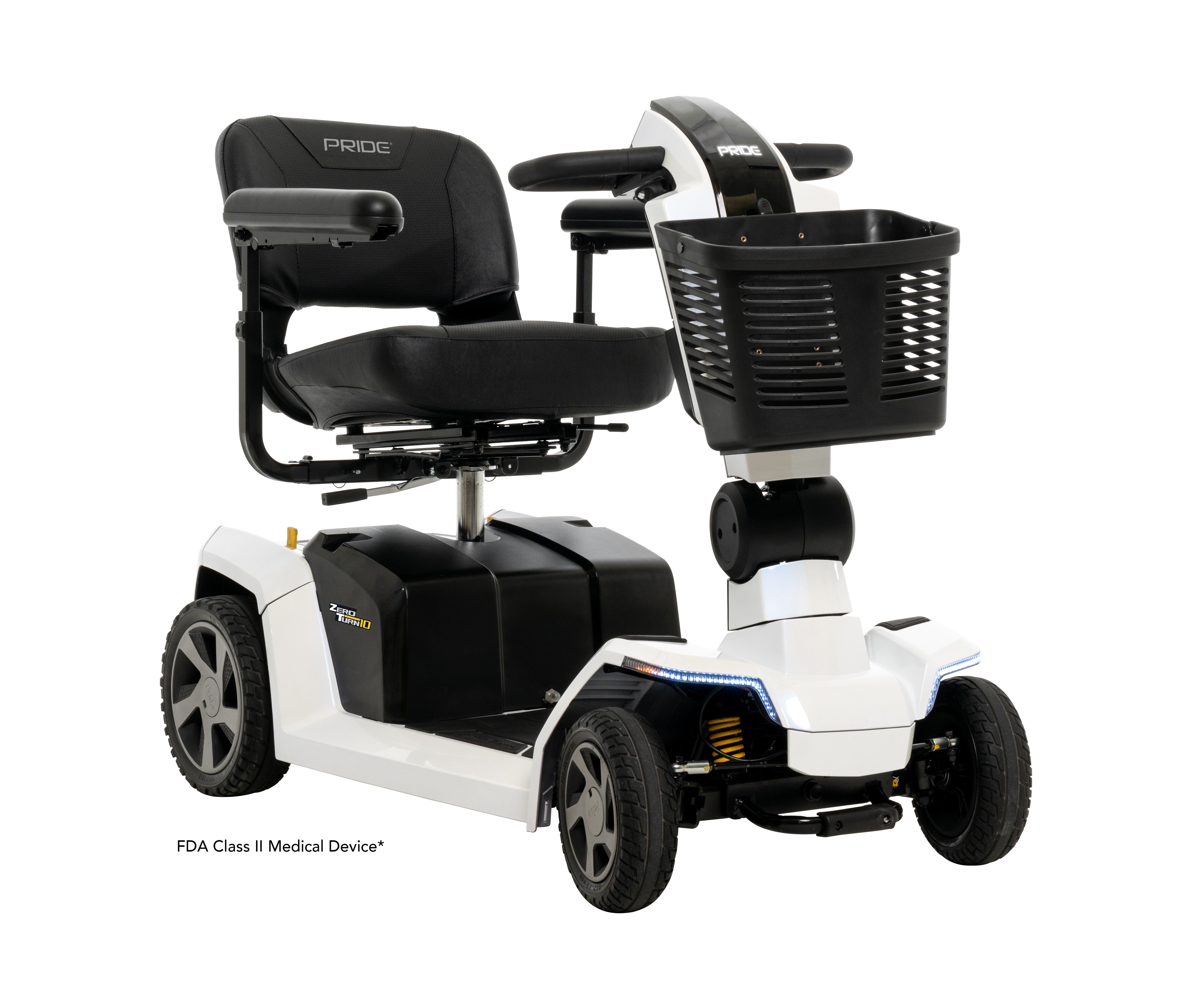 Pride ZT10 4-Wheel Mobility Scooter Pearl White