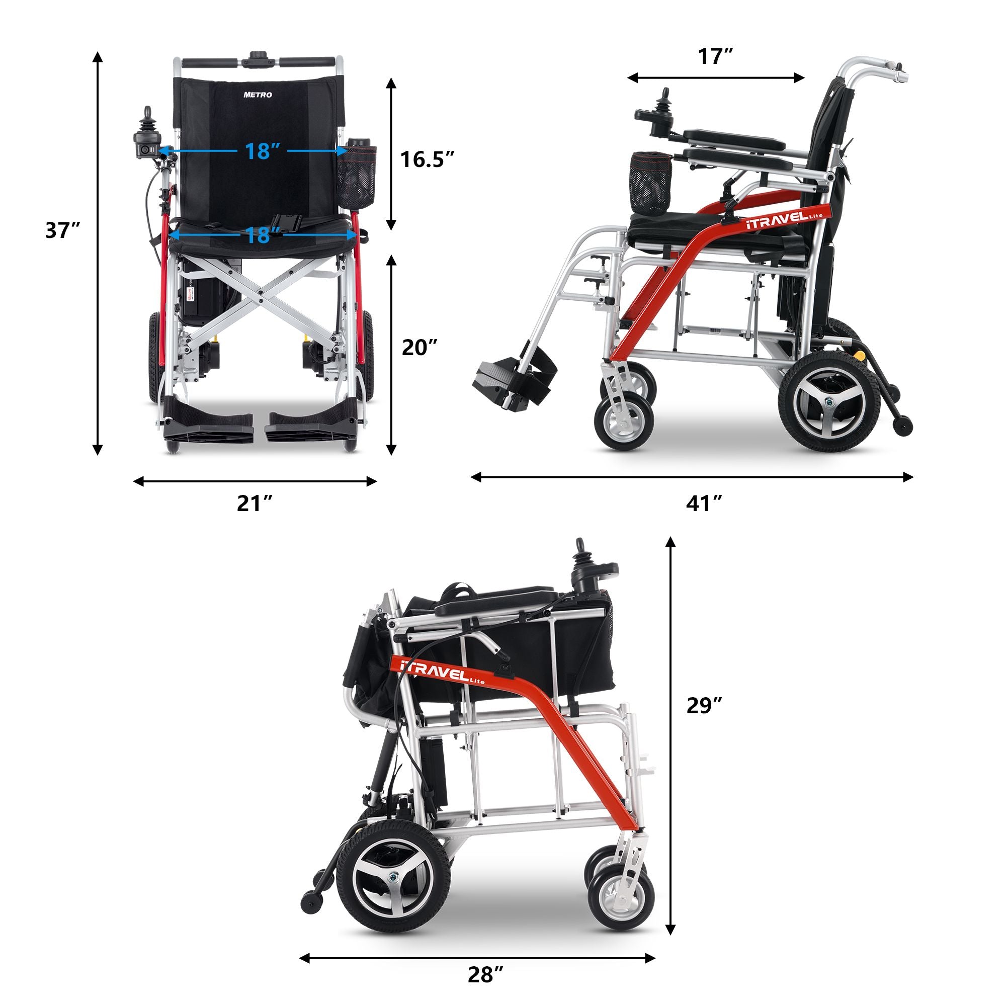 Metro Mobility iTravel Lite Lightweight Electric Wheelchair