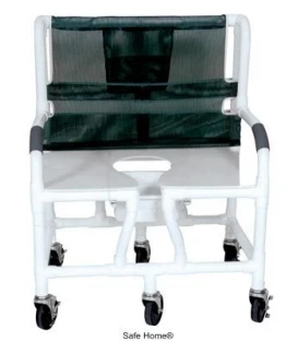 Lumex 30" Bariatric Shower Commode Bath Chair with Sliding Footrest 89351 by Graham Field