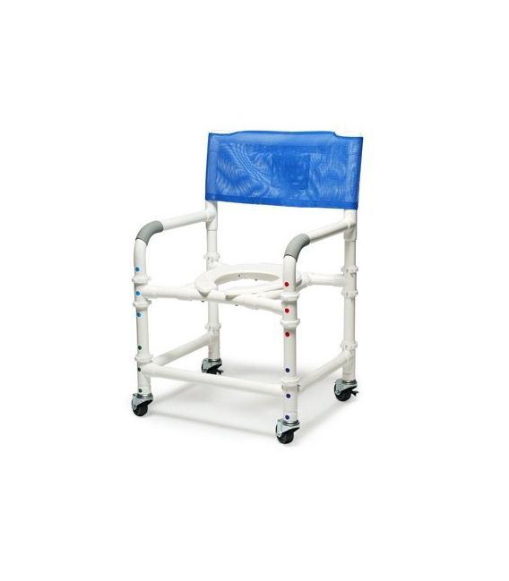 Lumex 26in PVC Bariatric Shower Commode Chair with Sliding Footrest
