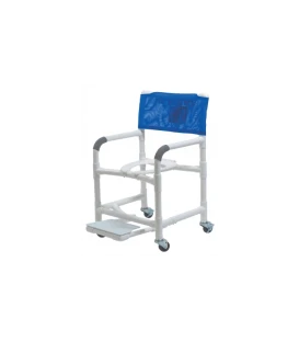 Lumex 26" PVC Bariatric Shower Commode Chair with Sliding Footrest 89251 by Graham Field