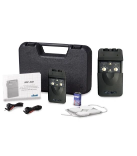 Portable Analog Dual Channel TENS Unit with Timer & Electrodes