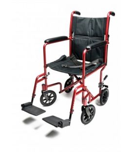 EJ782-1 Lightweight Aluminum Transport Chair, 19", Red