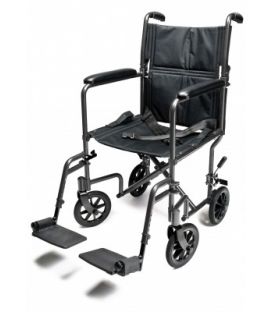 EJ783-1  Lightweight Aluminum Transport Chair, 17", Silver