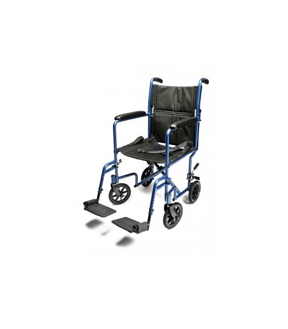 EJ787-1  Lightweight Aluminum Transport Chair, 17", Blue