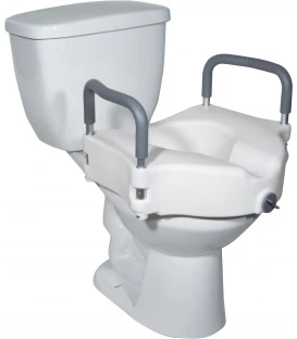 2-in-1 Locking Raised Toilet Seat with Tool-free Removable Arms by Drive