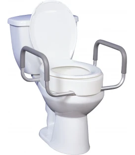 Premium Raised Toilet Seat Riser with Removable Arms