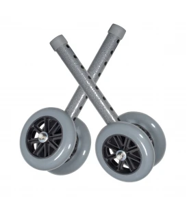 Heavy Duty Bariatric 5" Walker Wheels with Two Sets of Rear Glides