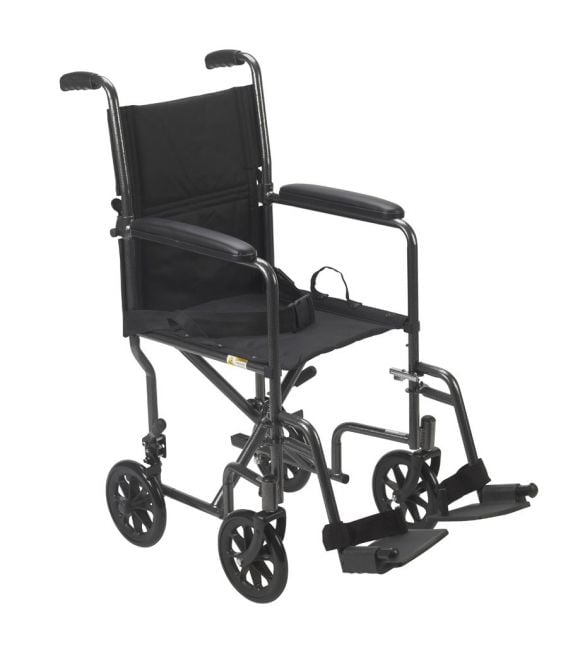 Drive Lightweight Steel Transport Wheelchair with Swing Away Footrests