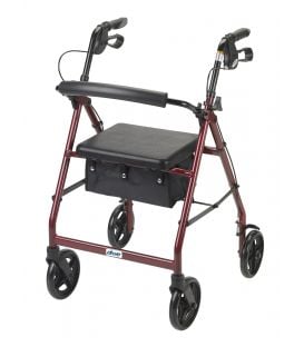 Drive Aluminum 4 Wheel Rollator with Foldable Backrest