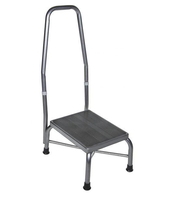 Bariatric Footstool with Handrail with Non Skid Rubber Platform