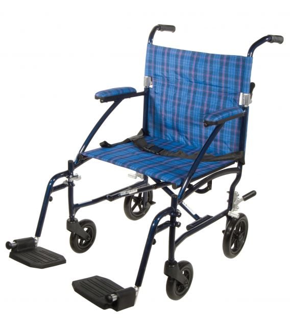 Drive Fly Lite Ultra Lightweight 19" Aluminum Transport Wheelchair