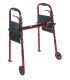 Deluxe Folding Travel Walker with 5" Wheels and Fold up Legs
