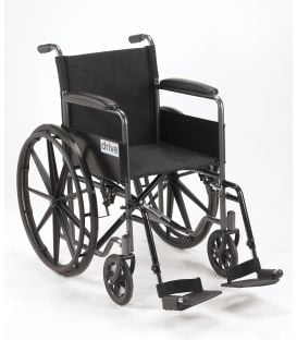 Drive Silver Sport 1 18" Wheelchair with Full Arms & Swingaway Removeable Footrests