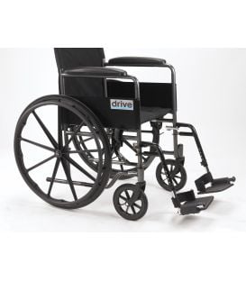 Drive Silver Sport 1 18" Wheelchair with Full Arms & Swingaway Removeable Footrests