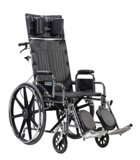 Drive Deluxe Sentra Full-Reclining Dual Axle Bariatric Wheelchair with Detachable Desk Arms