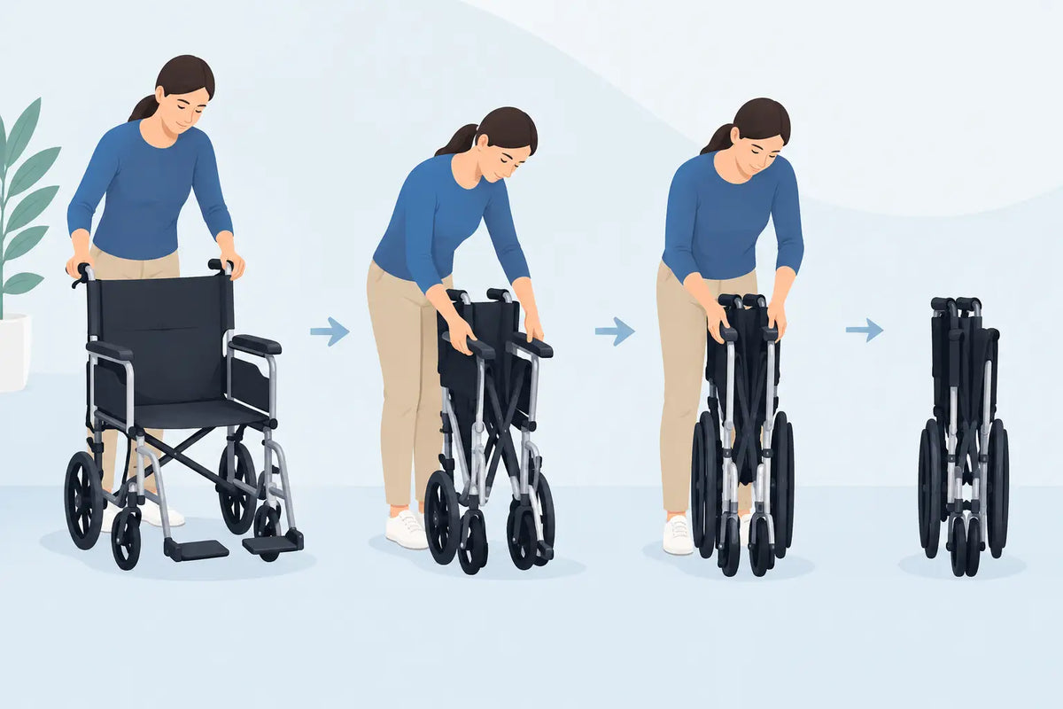 How to Fold a Transport Wheelchair Safely