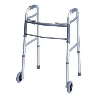 Lumex Everyday Dual Release Walker w/ Wheels - Silver
