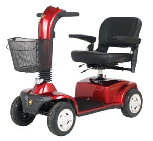 Golden Companion 350lb Capacity - 4 Wheel Scooter - Red