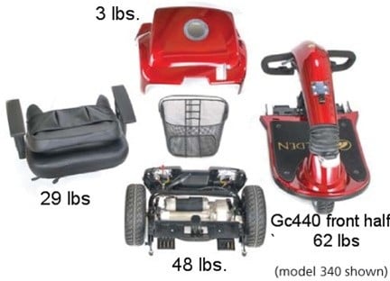 Golden Companion 350lb Capacity - 4 Wheel Scooter - Red