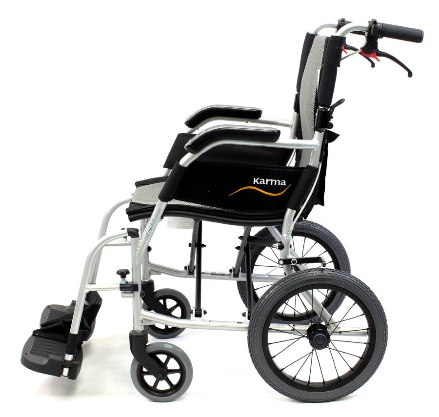 Karman ERGO FLIGHT-TP 18 lbs Ultralightweight Transport Hill Brake Wheelchair 