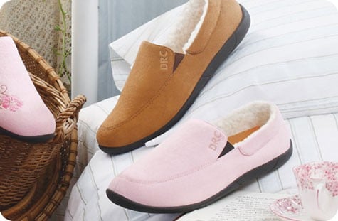 Dr. Comfort Women's Cuddle Diabetic Slippers - Camel