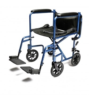 EJ781-1  Lightweight Aluminum Transport Chair, 17", Red