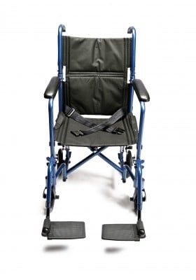 EJ781-1  Lightweight Aluminum Transport Chair, 17", Red