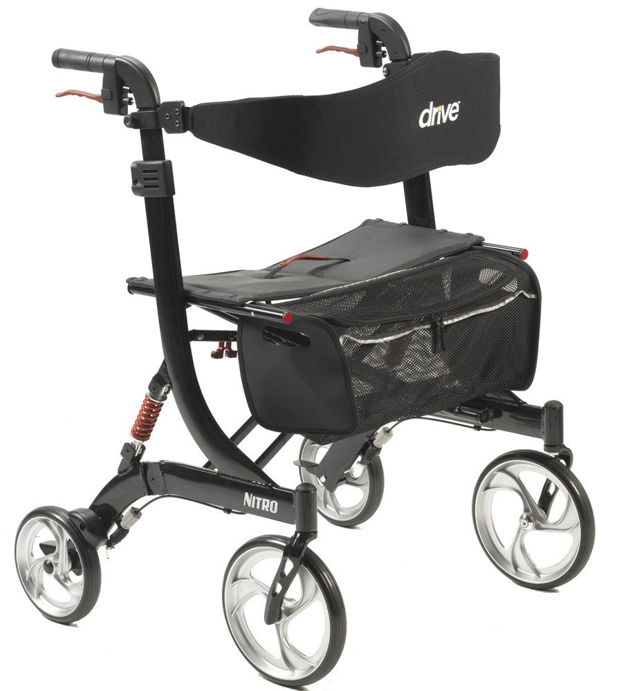 Drive Nitro Heavy Duty Aluminum Euro Style 4 Wheel Walker Rollator