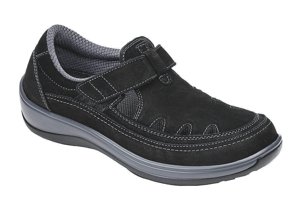 OrthoFeet Women's Serene Diabetic Shoes - Black - 891