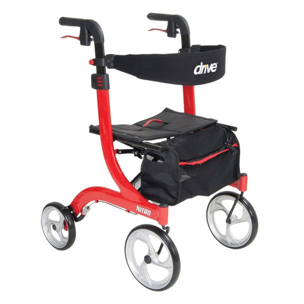 Nitro Euro-Style Aluminum 4 Wheel Walker Rollator by Drive Medical