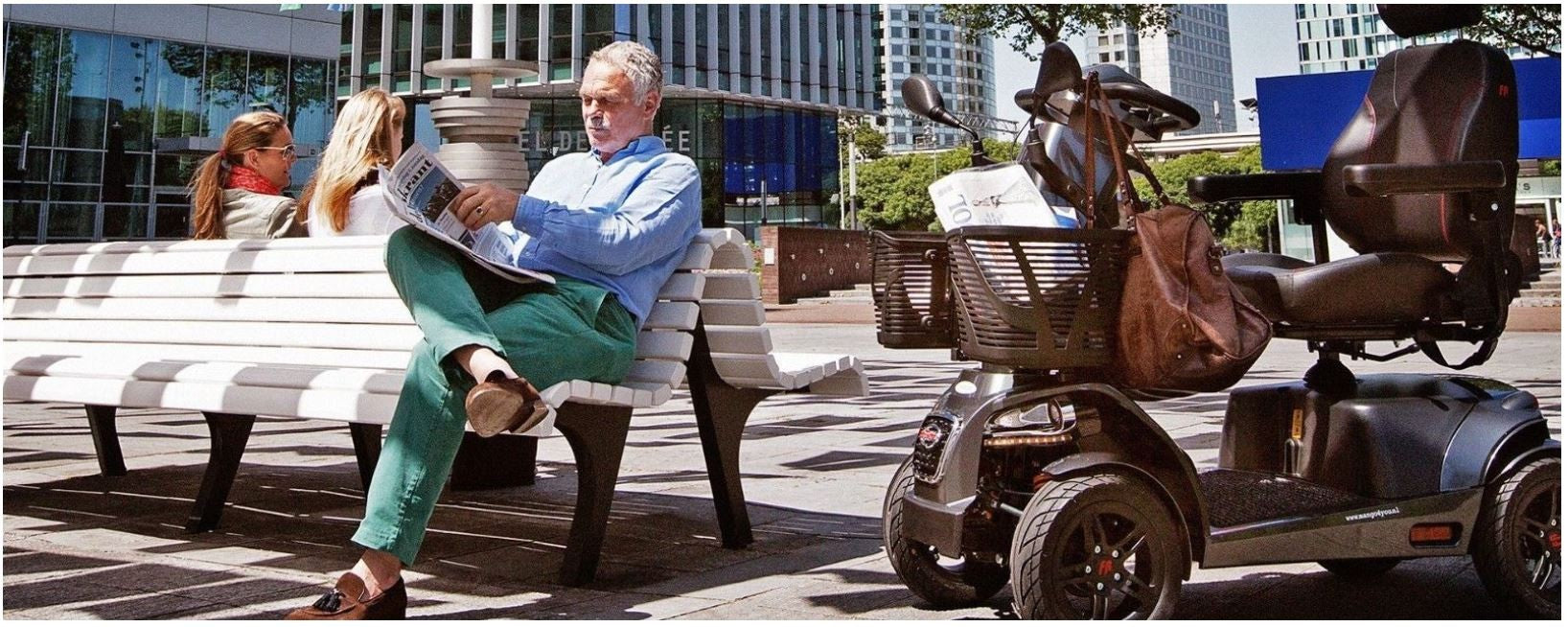 Lifestyle View FR1 Wheel Bariatric Scooter by FreeRider