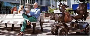 Lifestyle View FR1 Wheel Bariatric Scooter by FreeRider