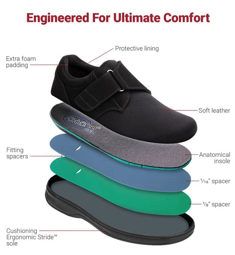 Men's Bismarck Diabetic Shoes - Black
