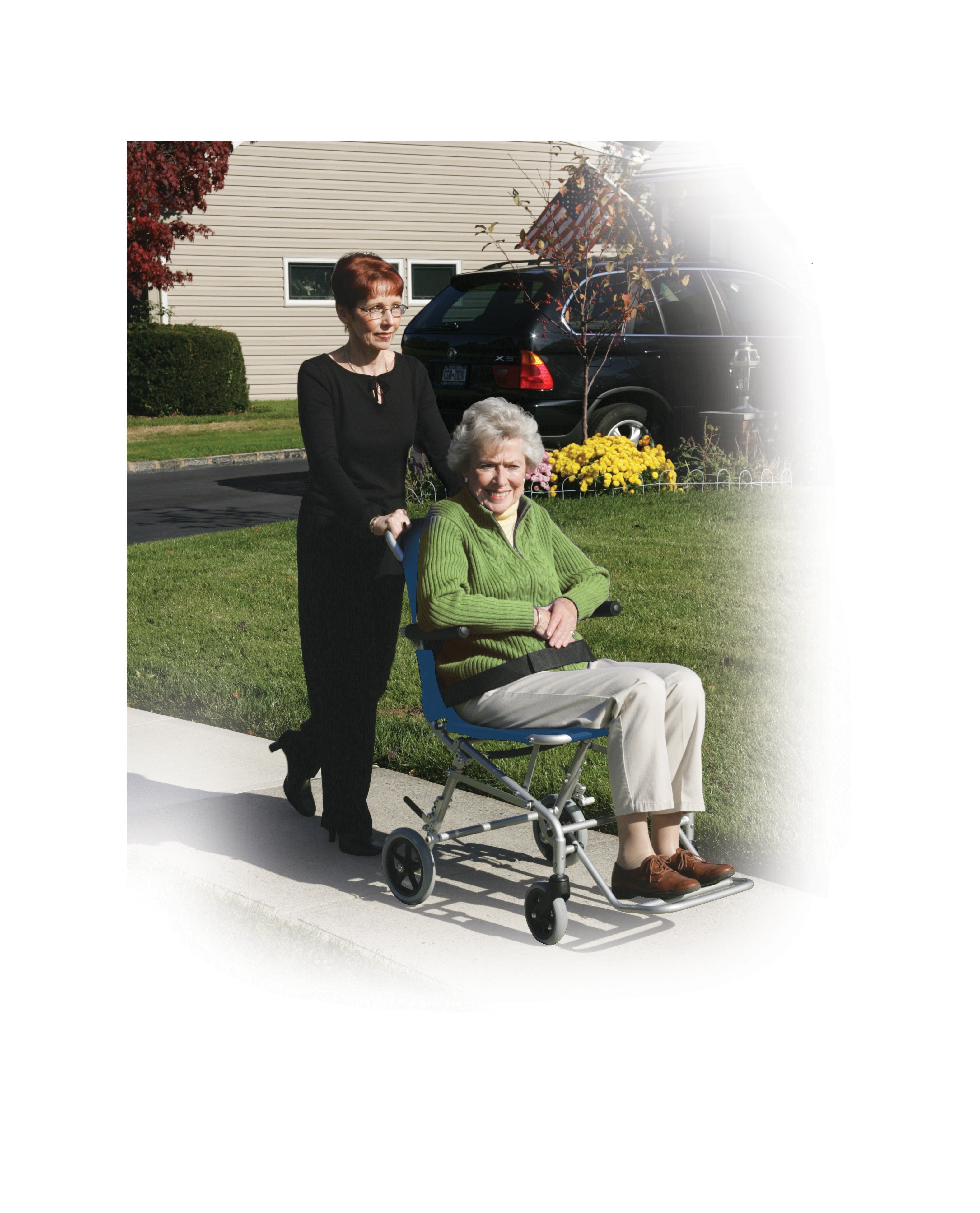 Drive Super Light Folding Transport Wheelchair with Carry Bag & Flip-Back Arms