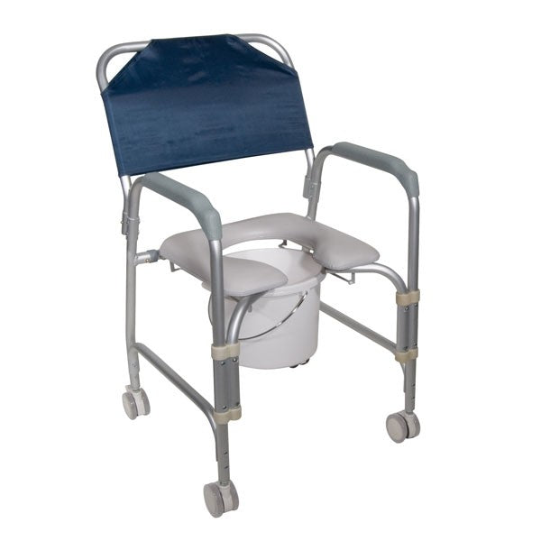 Aluminum Shower Chair and Commode with Casters